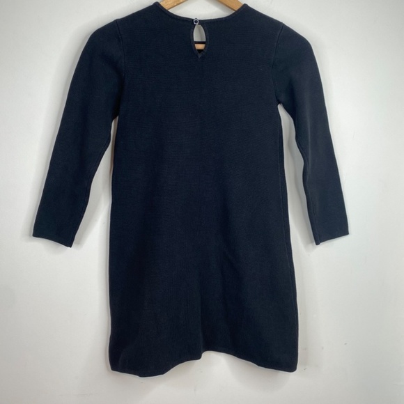 Hanna Andersson Milano Knit Dress 10 Embroidered Black White Holiday Christmas - Picture 4 of 11